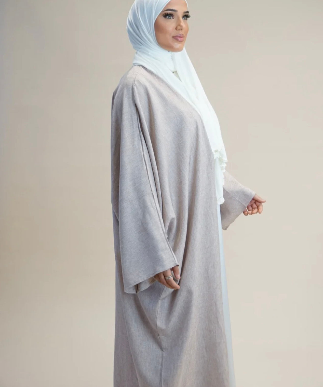 LINEN OPEN ABAYA Kimono