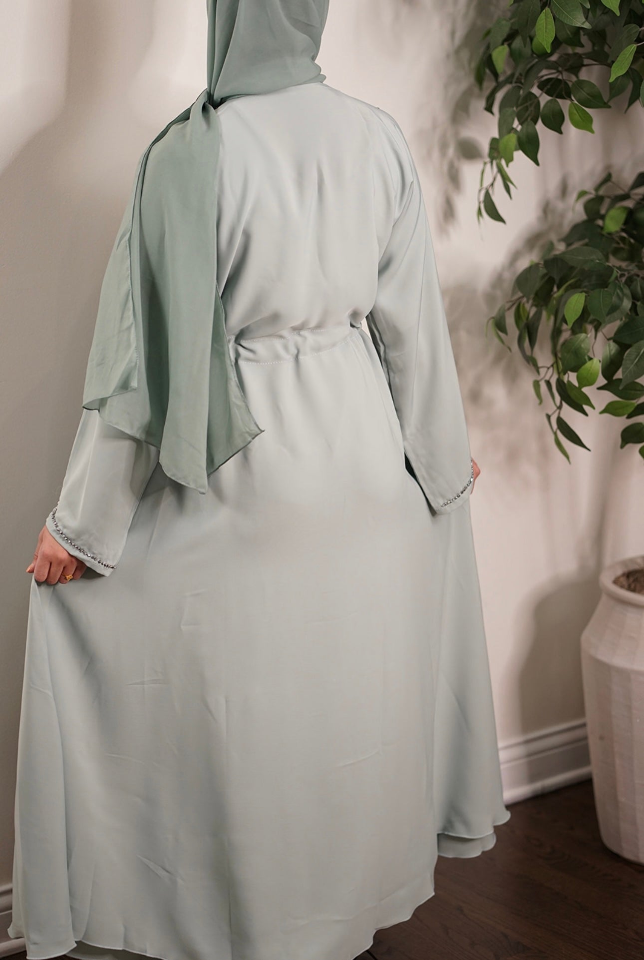 Embellished modest abaya with hijab