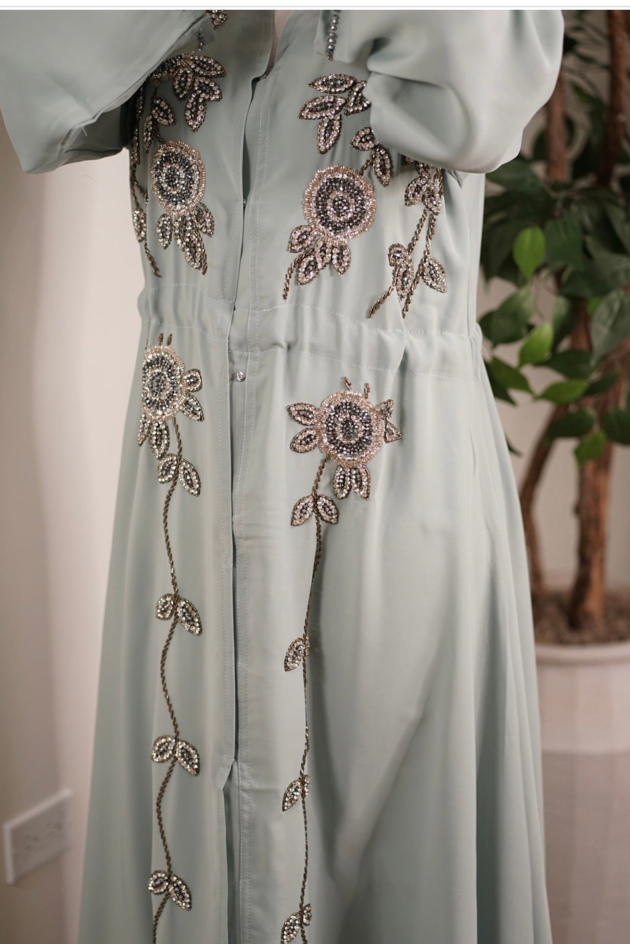 Embellished modest abaya with hijab