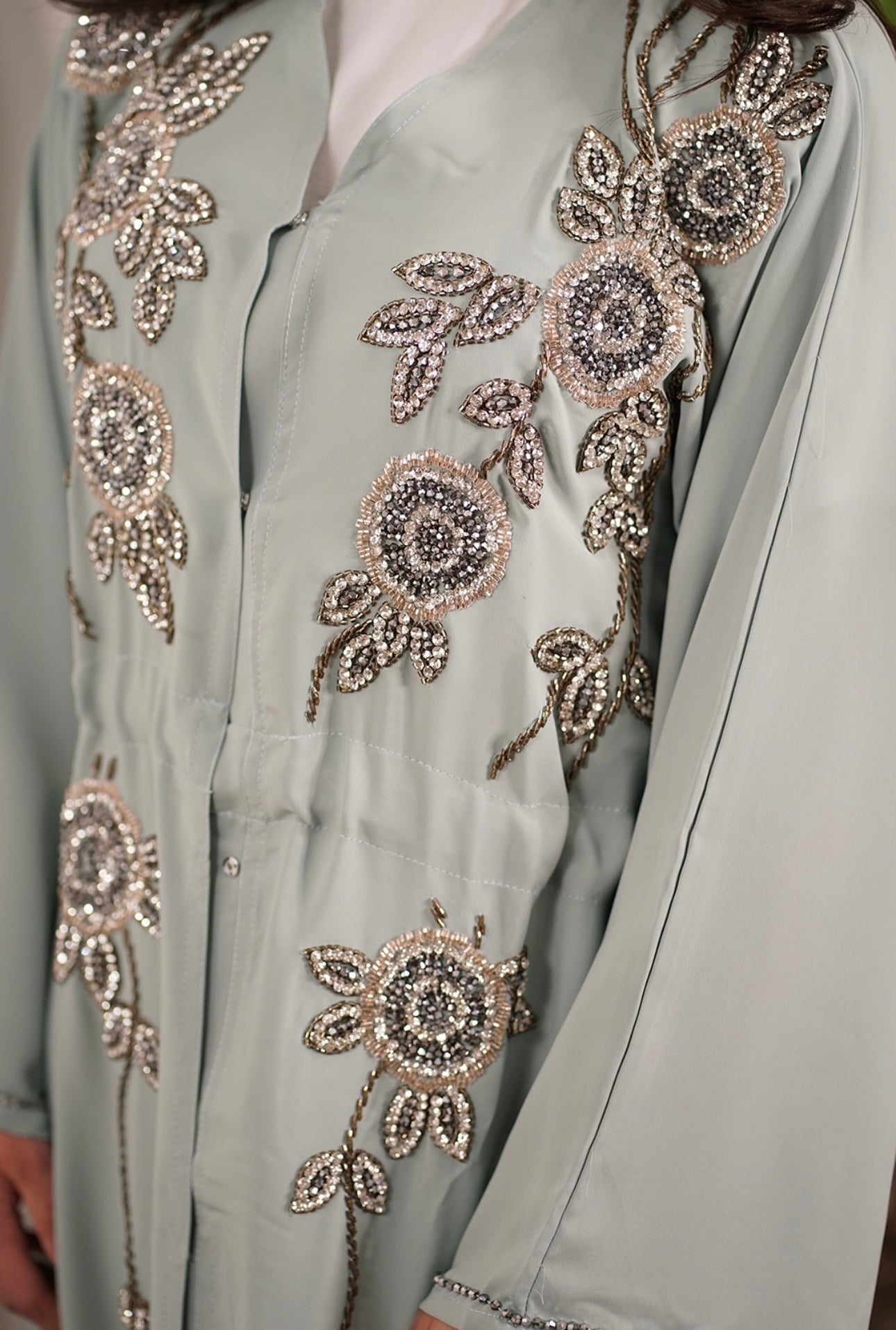 Embellished modest abaya with hijab