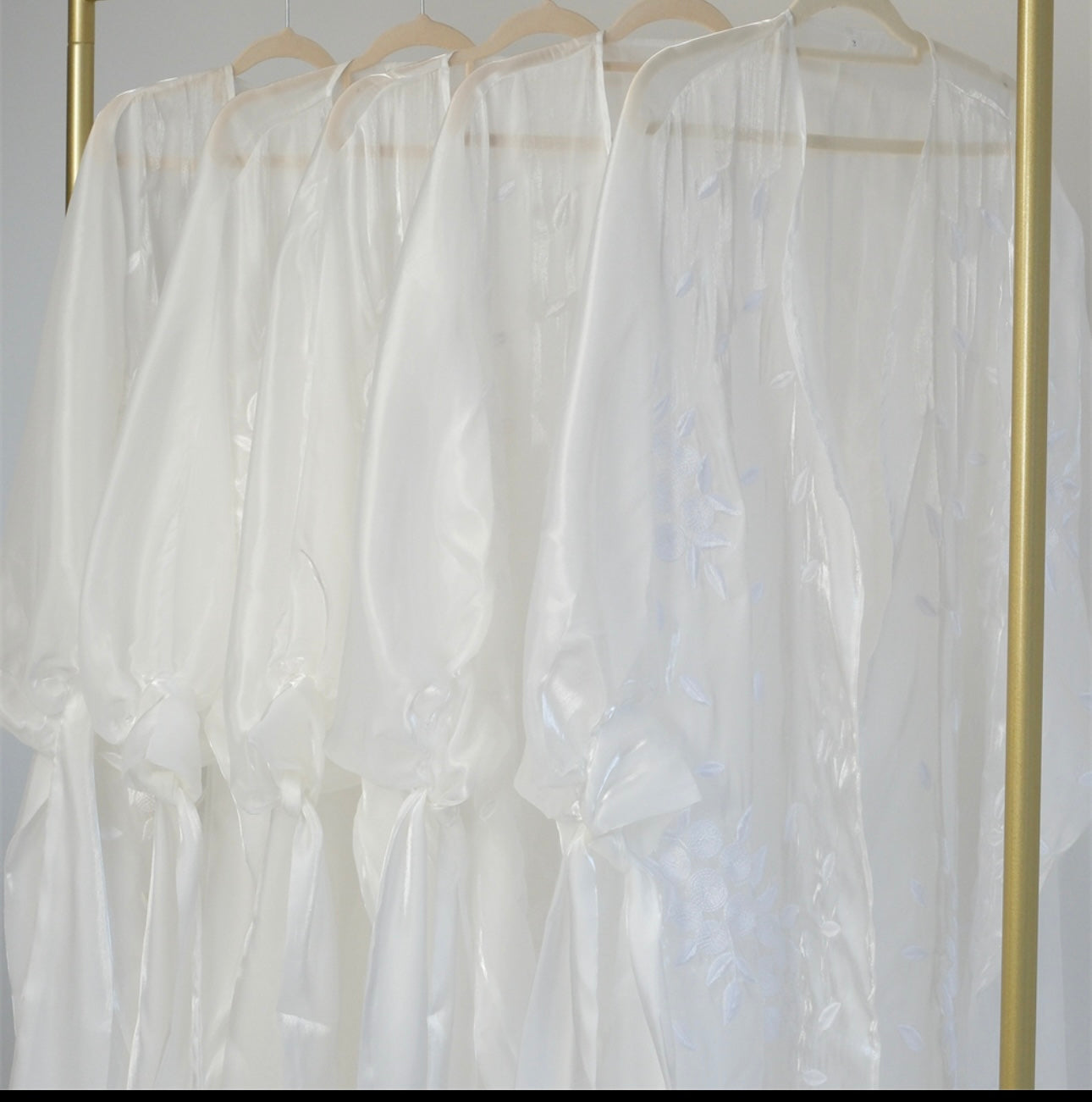 Silky White Embroidered Abaya