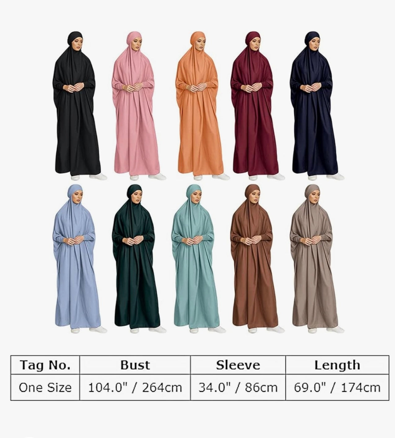 One Piece Luxury Modest Prayer Jilbab/ PRAYER ABAYA