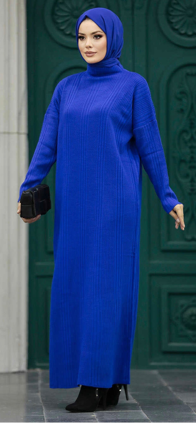 Polo neck-Knitted Dress
