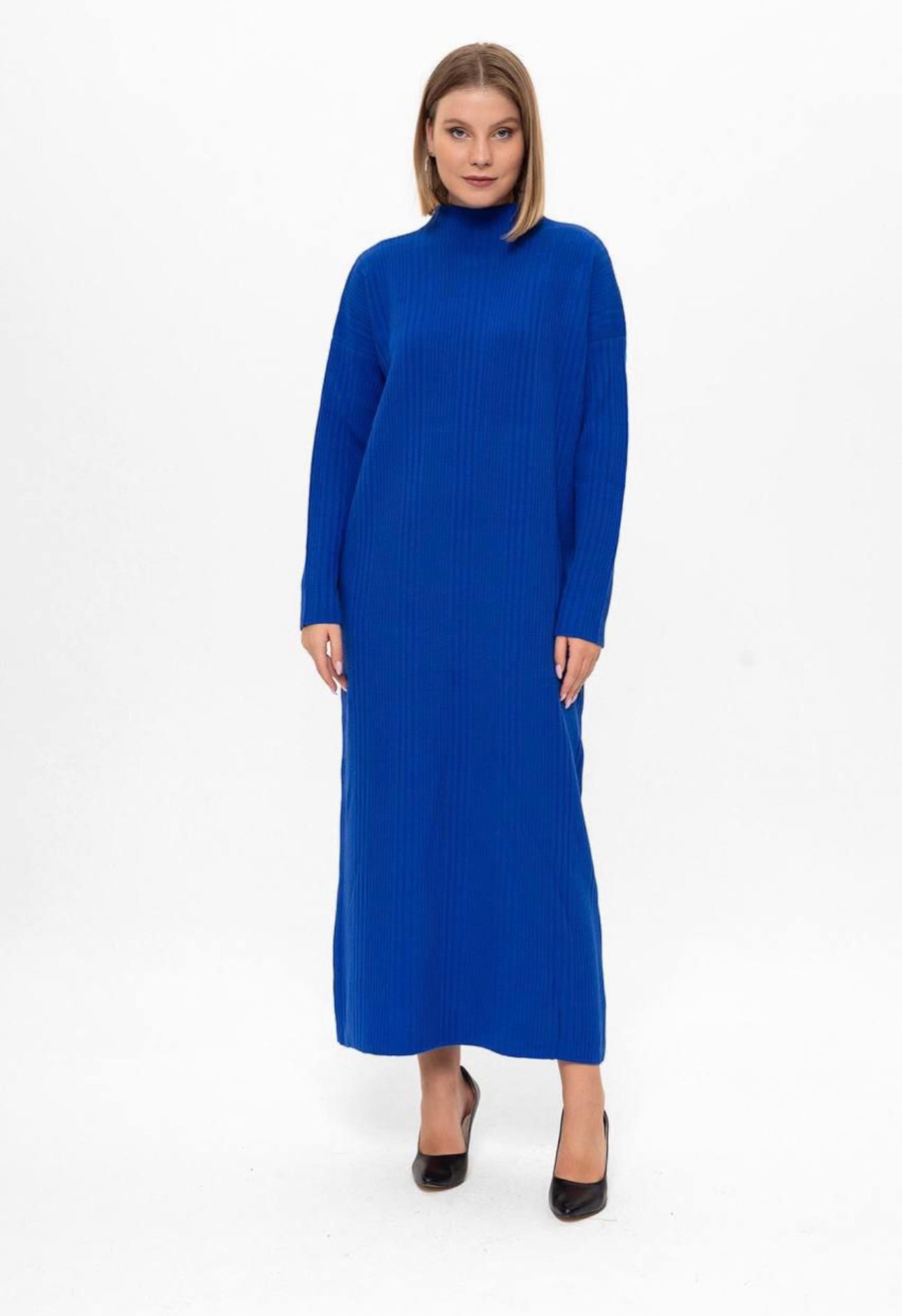 Polo neck-Knitted Dress