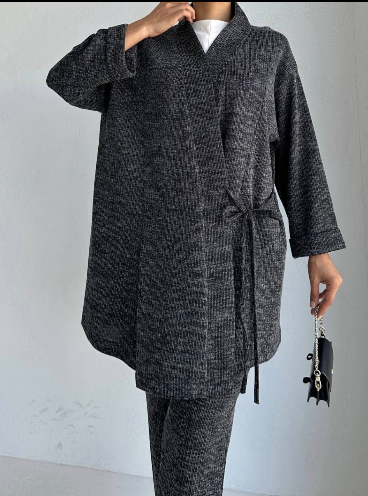 Kimono Textured Long Sleeve set