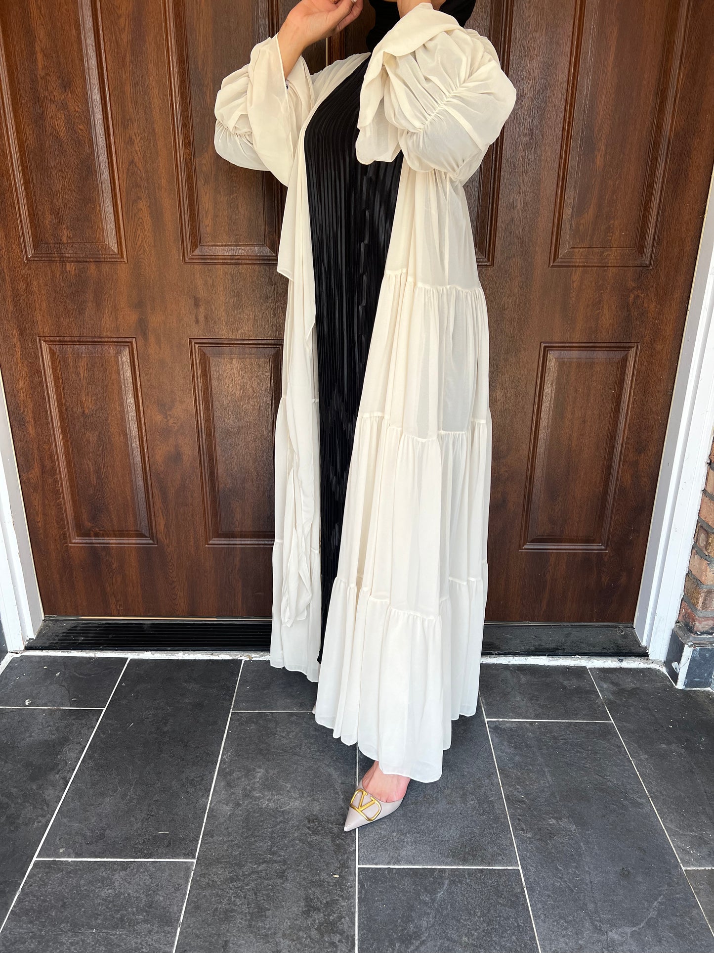 Oversized Abaya-Modern chiffon open abaya