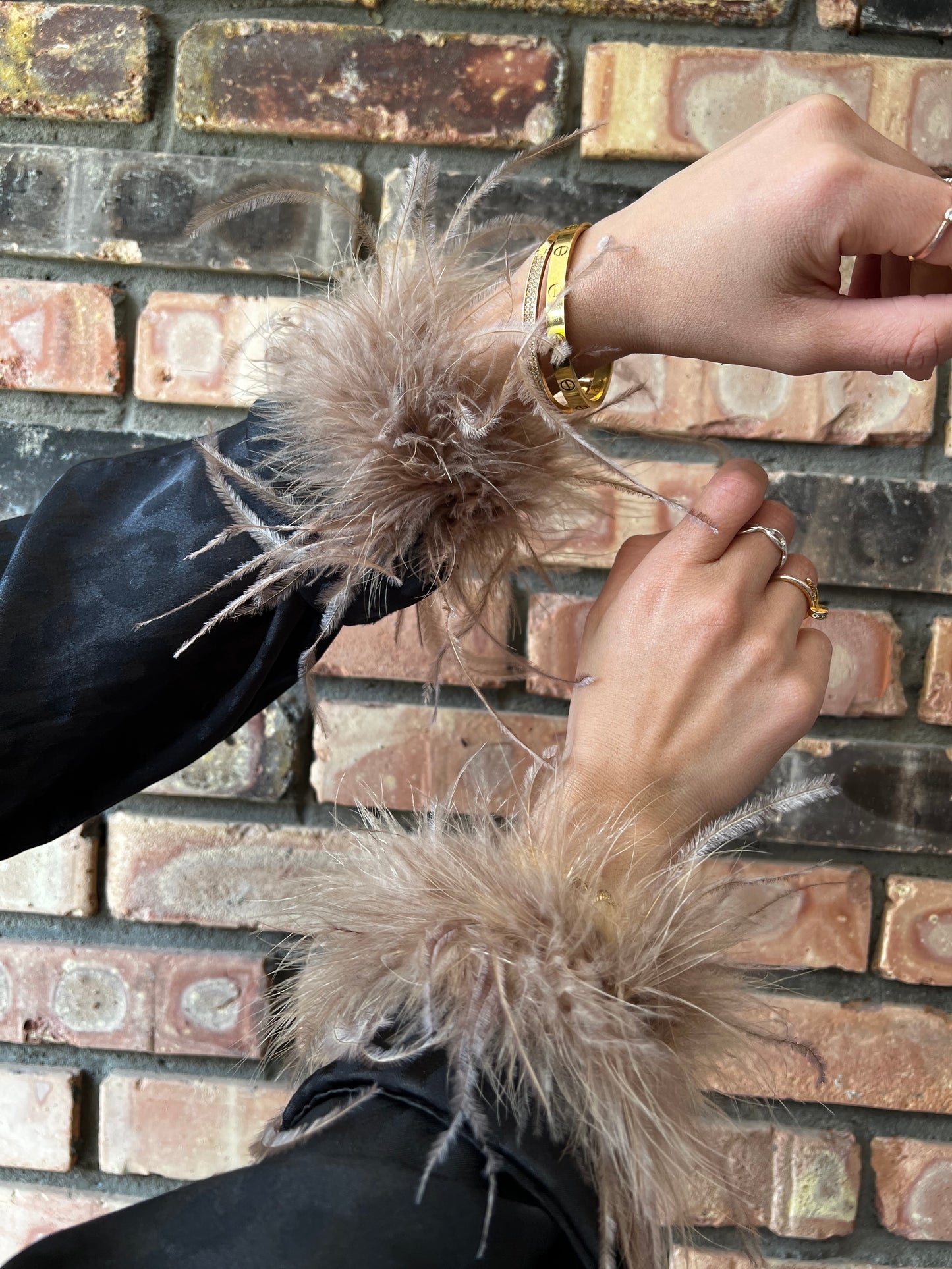 Real Feather Fur Cuffs (pack of 2)